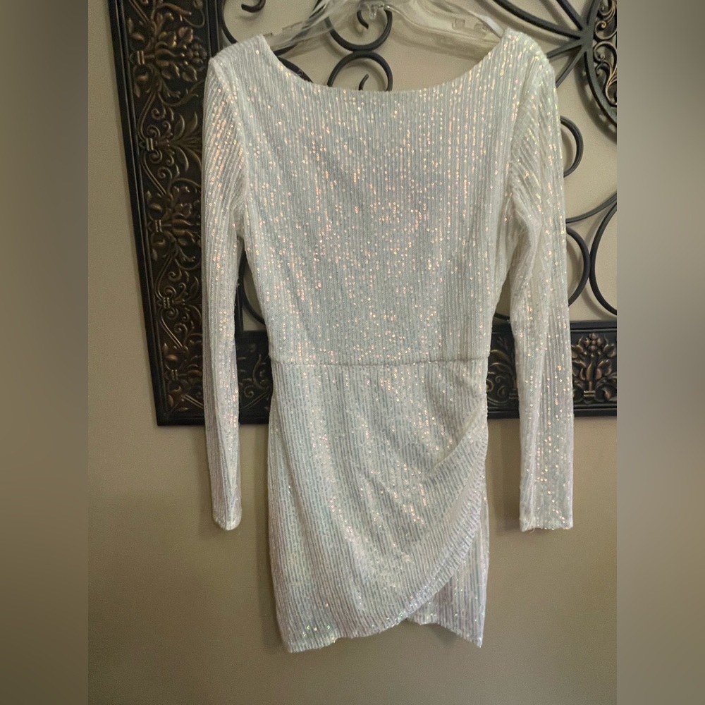 White sequin dress